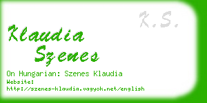 klaudia szenes business card